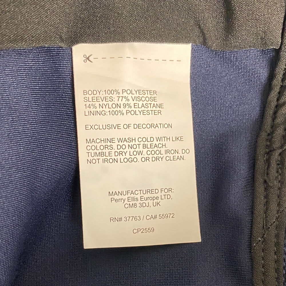 New Perry Ellis Mens Dark Sapphire Blue Motion Snap Bomber Jacket SZ M - Picture 8 of 8